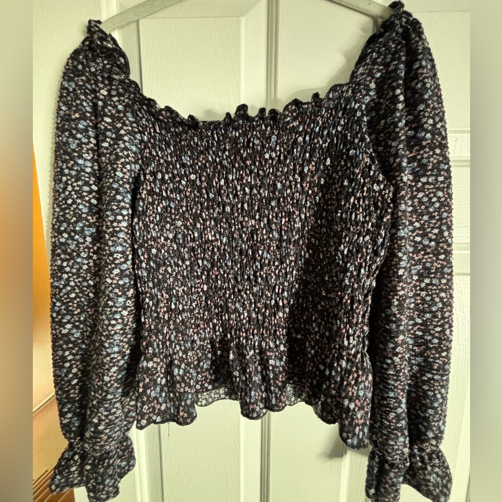 Topshop long sleeve peplum top